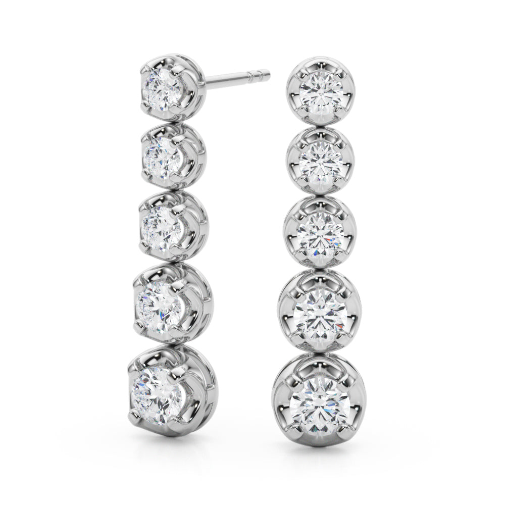 Elegant 14kt White Gold Diamond Earrings - 0.84 cttw SI2, H-I