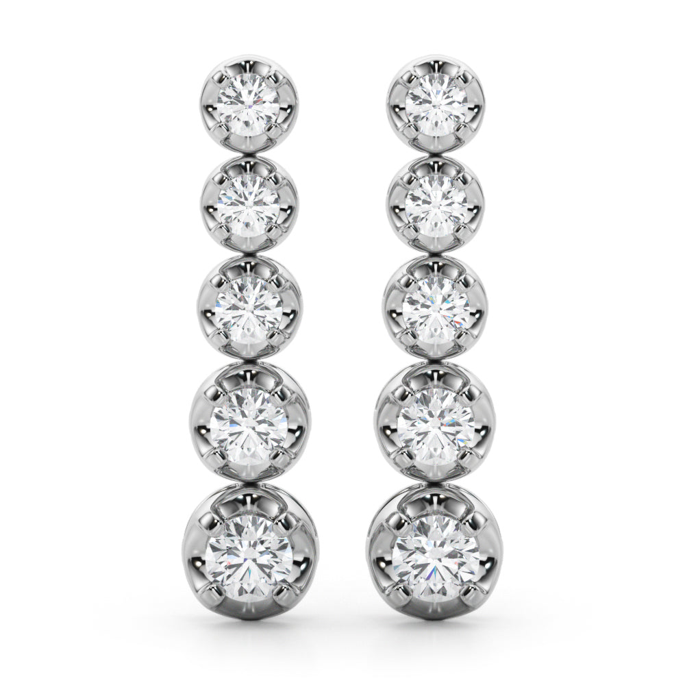 Elegant 14kt White Gold Diamond Earrings - 0.84 cttw SI2, H-I