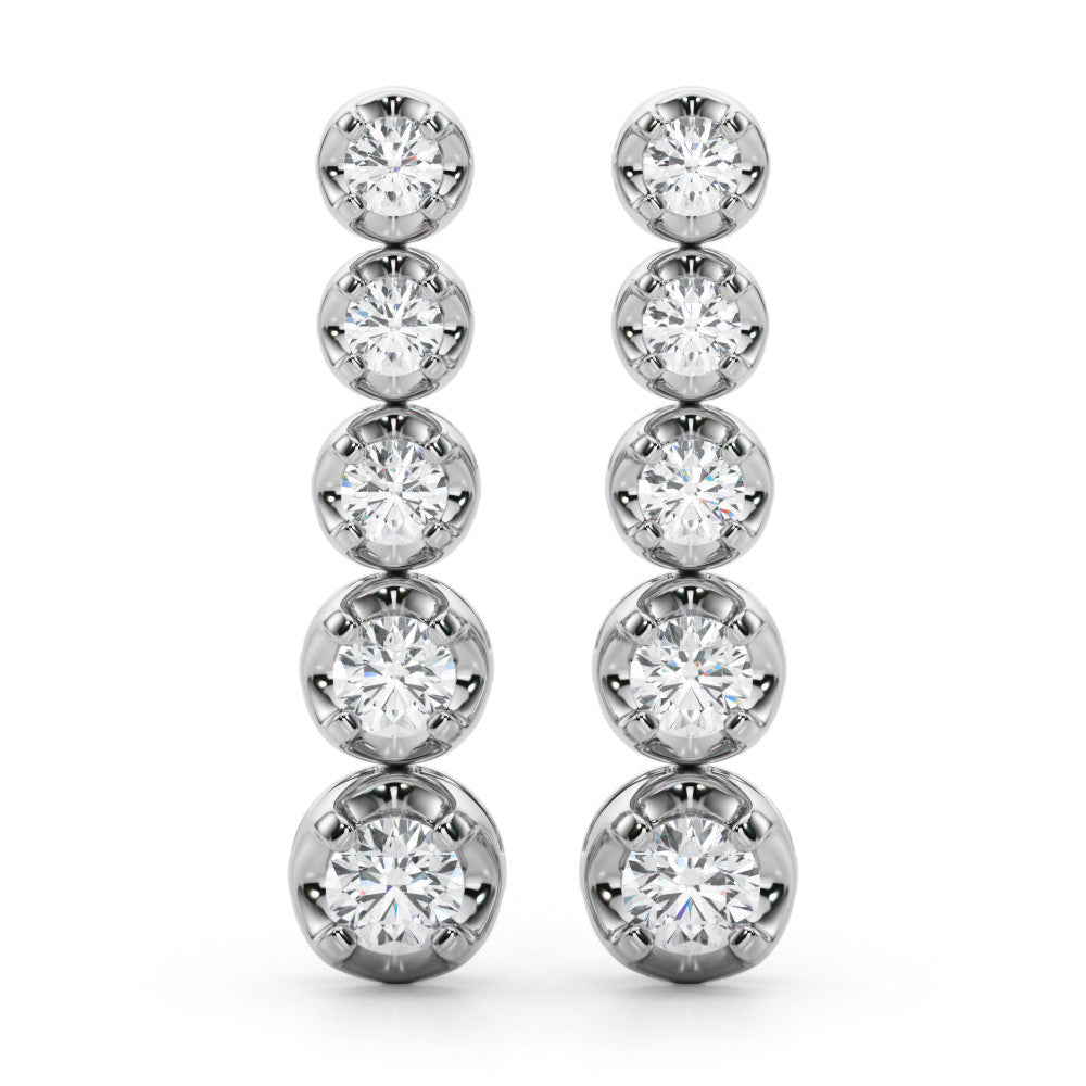 Elegant 14kt White Gold Diamond Earrings - 0.84 cttw SI2, H-I