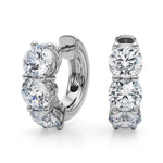 14kt White Gold 0.96 CTTW Diamond Hoop Earrings - STYLE 