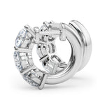 14kt White Gold 0.96 CTTW Diamond Hoop Earrings - STYLE 