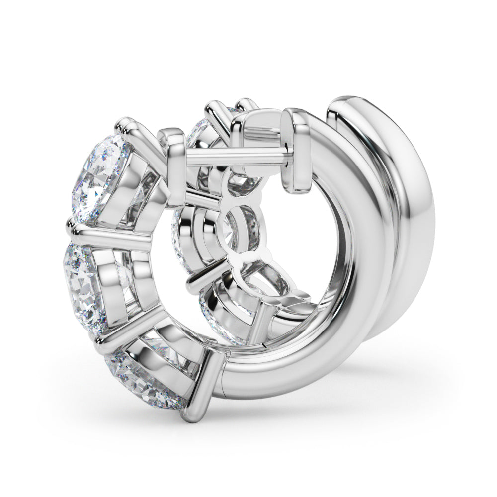 14kt White Gold 0.96 CTTW Diamond Hoop Earrings - STYLE 