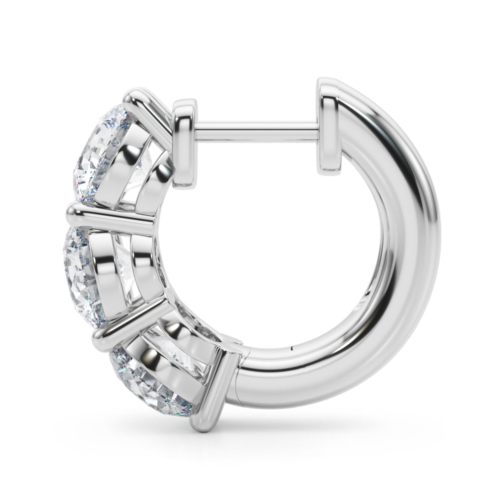 14kt White Gold 0.96 CTTW Diamond Hoop Earrings - STYLE 