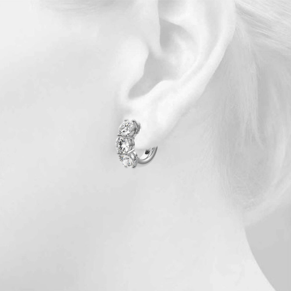 14kt White Gold 0.96 CTTW Diamond Hoop Earrings - STYLE 