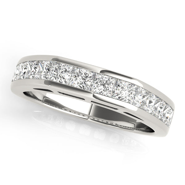 Exquisite 14k White Gold Princess Cut Diamond Wedding Band - 1.20 CTW Princess Style Ring