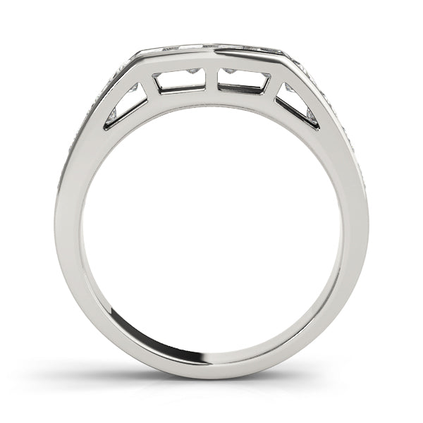 Exquisite 14k White Gold Princess Cut Diamond Wedding Band - 1.20 CTW Princess Style Ring