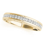 Elegant Princess Cut Fancy Shape Diamond Wedding Band in 14kt White Gold