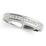 Elegant Princess Cut Fancy Shape Diamond Wedding Band in 14kt White Gold