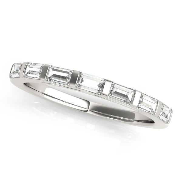Elegant Princess Cut Diamond Wedding Band in 14kt White Gold - 5/8 ct tw SI1-SI2, G-H
