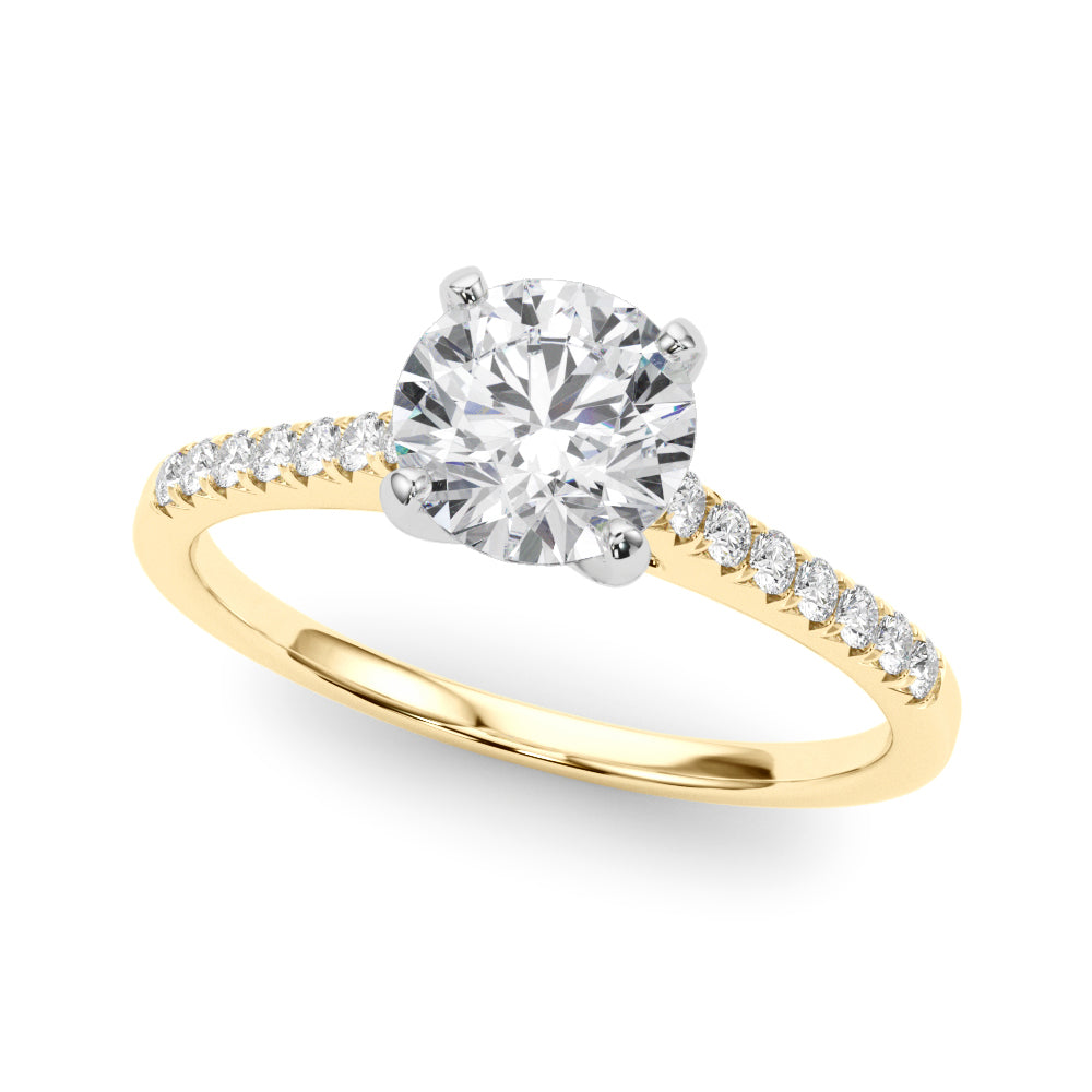 14kt White Gold Engagement Ring Setting - 1/10 ct TW SI1-SI2, G-H Diamonds