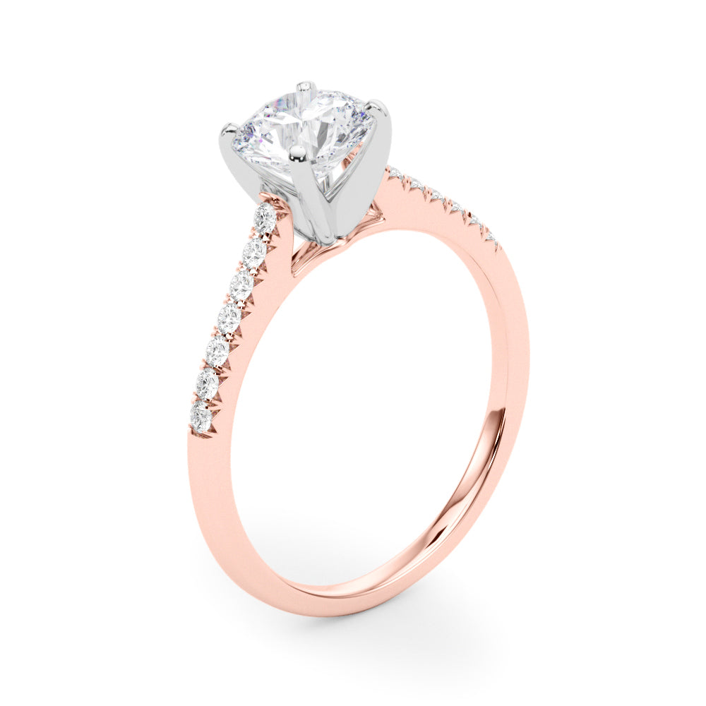 14kt White Gold Engagement Ring Setting - 1/10 ct TW SI1-SI2, G-H Diamonds