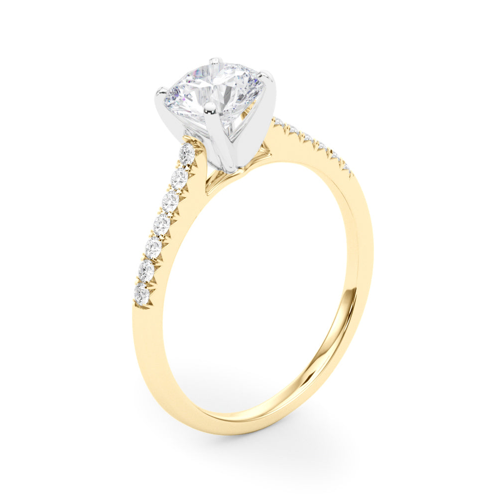 14kt White Gold Engagement Ring Setting - 1/10 ct TW SI1-SI2, G-H Diamonds