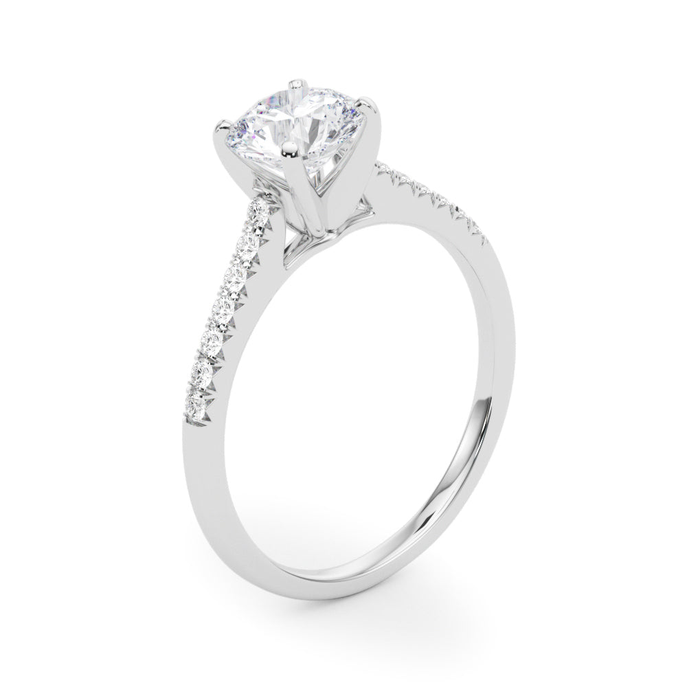 14kt White Gold Engagement Ring Setting - 1/10 ct TW SI1-SI2, G-H Diamonds