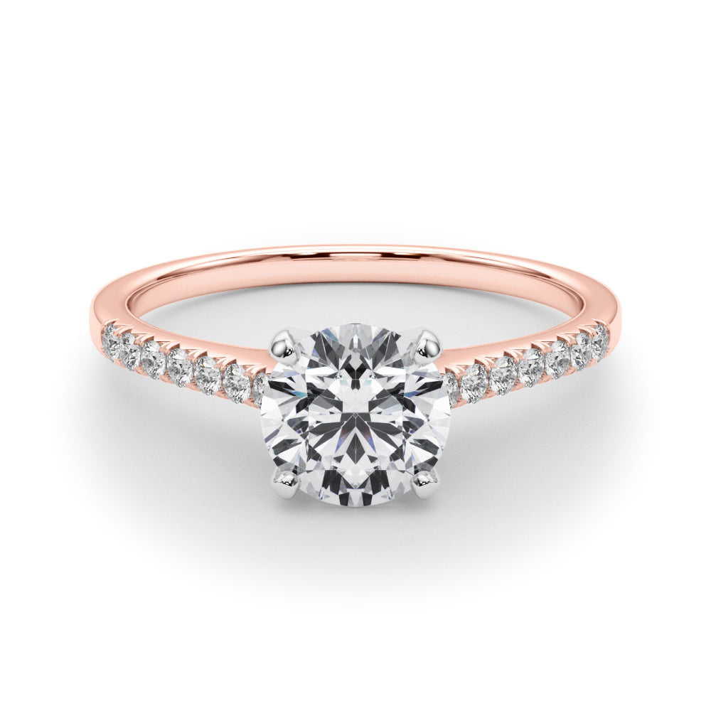 14kt White Gold Engagement Ring Setting - 1/10 ct TW SI1-SI2, G-H Diamonds
