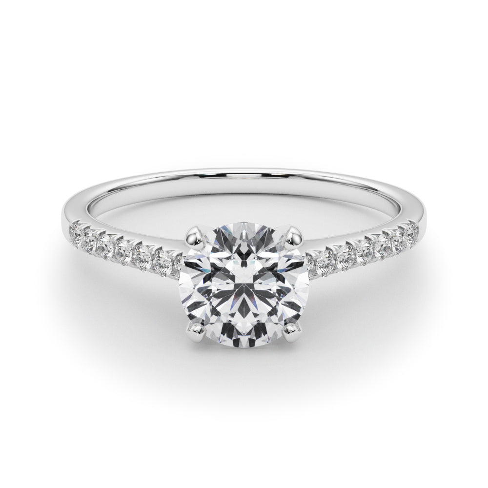 14kt White Gold Engagement Ring Setting - 1/10 ct TW SI1-SI2, G-H Diamonds