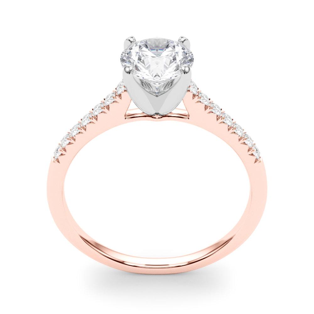 14kt White Gold Engagement Ring Setting - 1/10 ct TW SI1-SI2, G-H Diamonds