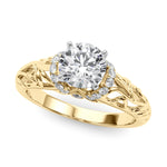 Exquisite 14kt White Gold Semi-Mount Engagement Ring Setting - 1/6 ct TW Diamond Accents