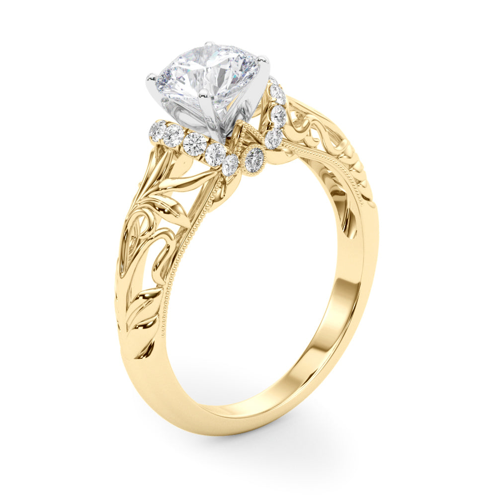 Exquisite 14kt White Gold Semi-Mount Engagement Ring Setting - 1/6 ct TW Diamond Accents