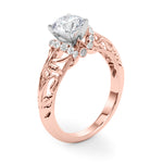 Exquisite 14kt White Gold Semi-Mount Engagement Ring Setting - 1/6 ct TW Diamond Accents