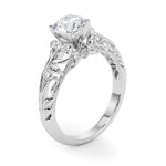 Exquisite 14kt White Gold Semi-Mount Engagement Ring Setting - 1/6 ct TW Diamond Accents