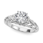 Exquisite 14kt White Gold Semi-Mount Engagement Ring Setting - 1/6 ct TW Diamond Accents