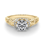 Exquisite 14kt White Gold Semi-Mount Engagement Ring Setting - 1/6 ct TW Diamond Accents