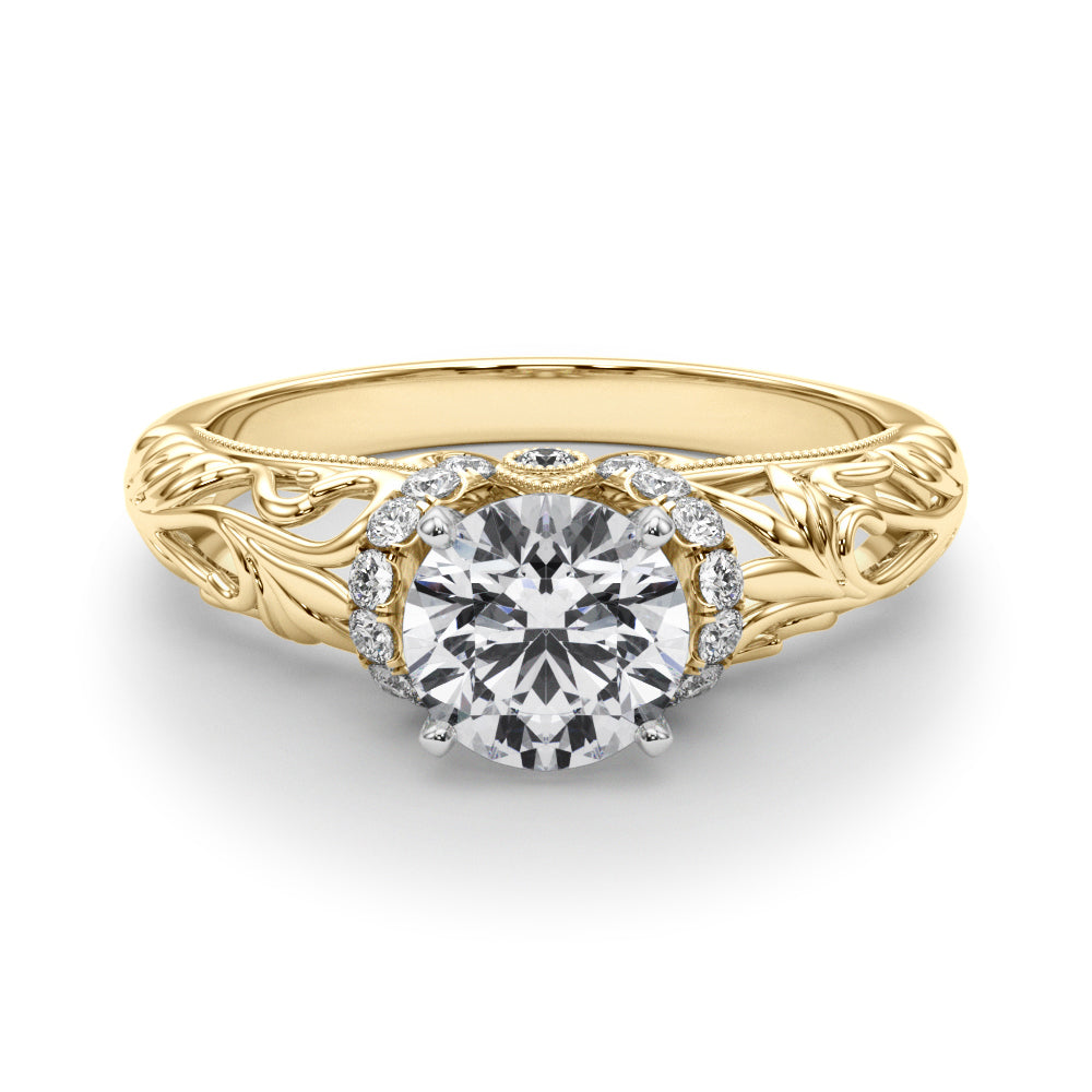 Exquisite 14kt White Gold Semi-Mount Engagement Ring Setting - 1/6 ct TW Diamond Accents