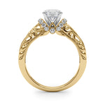 Exquisite 14kt White Gold Semi-Mount Engagement Ring Setting - 1/6 ct TW Diamond Accents