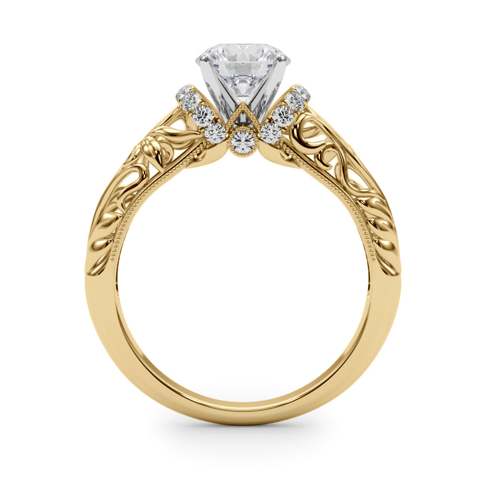 Exquisite 14kt White Gold Semi-Mount Engagement Ring Setting - 1/6 ct TW Diamond Accents