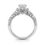 Exquisite 14kt White Gold Semi-Mount Engagement Ring Setting - 1/6 ct TW Diamond Accents