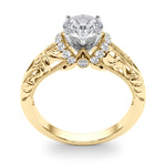 Exquisite 14kt White Gold Semi-Mount Engagement Ring Setting - 1/6 ct TW Diamond Accents