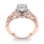 Exquisite 14kt White Gold Semi-Mount Engagement Ring Setting - 1/6 ct TW Diamond Accents