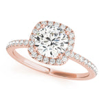 Exquisite 2 Carat Round Halo Engagement Ring Setting in 14kt White Gold