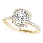 Exquisite 2 Carat Round Halo Engagement Ring Setting in 14kt White Gold