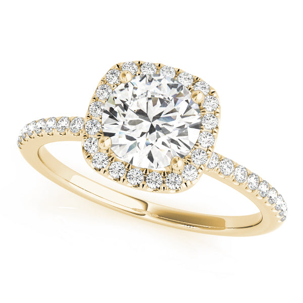 Exquisite 2 Carat Round Halo Engagement Ring Setting in 14kt White Gold