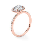Exquisite 2 Carat Round Halo Engagement Ring Setting in 14kt White Gold