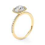 Exquisite 2 Carat Round Halo Engagement Ring Setting in 14kt White Gold