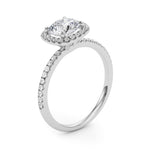 Exquisite 2 Carat Round Halo Engagement Ring Setting in 14kt White Gold