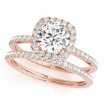 Exquisite 2 Carat Round Halo Engagement Ring Setting in 14kt White Gold