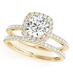 Exquisite 2 Carat Round Halo Engagement Ring Setting in 14kt White Gold