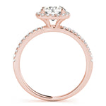 Exquisite 2 Carat Round Halo Engagement Ring Setting in 14kt White Gold