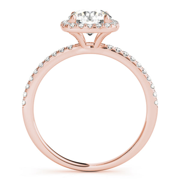 Exquisite 2 Carat Round Halo Engagement Ring Setting in 14kt White Gold