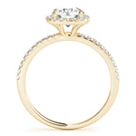 Exquisite 2 Carat Round Halo Engagement Ring Setting in 14kt White Gold
