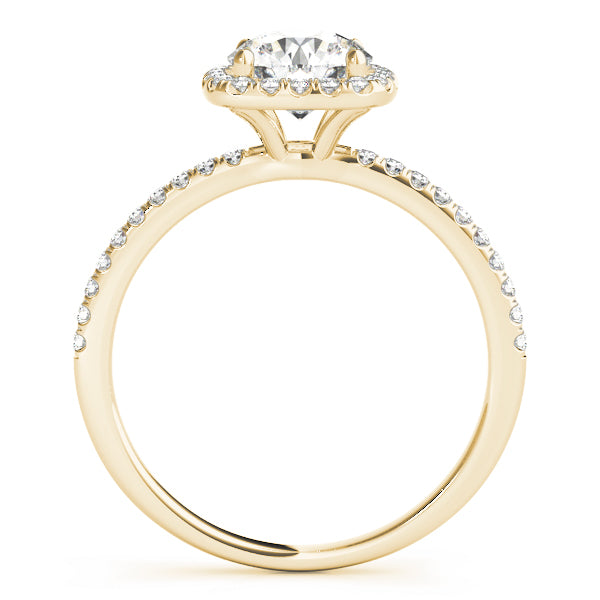 Exquisite 2 Carat Round Halo Engagement Ring Setting in 14kt White Gold