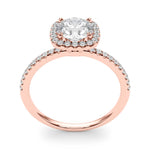 Exquisite 2 Carat Round Halo Engagement Ring Setting in 14kt White Gold