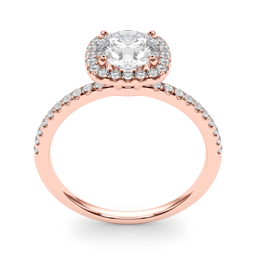 Exquisite 2 Carat Round Halo Engagement Ring Setting in 14kt White Gold