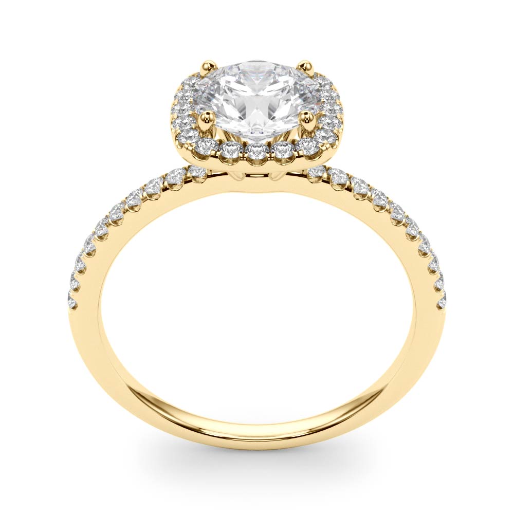 Exquisite 2 Carat Round Halo Engagement Ring Setting in 14kt White Gold