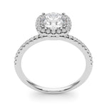 Exquisite 2 Carat Round Halo Engagement Ring Setting in 14kt White Gold