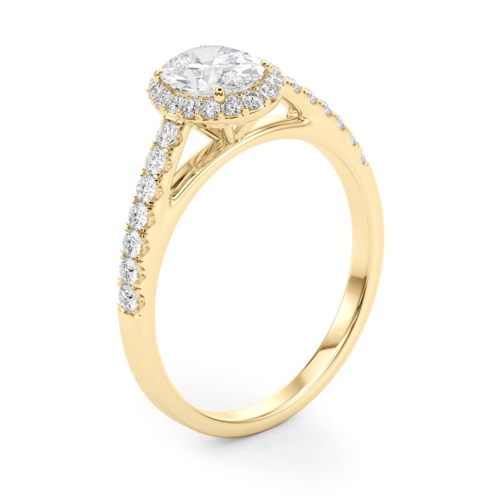 Exquisite 14kt White Gold Halo Oval Engagement Ring - 10x8mm Center Stone