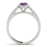Exquisite 14kt White Gold Halo Oval Engagement Ring - 10x8mm Center Stone